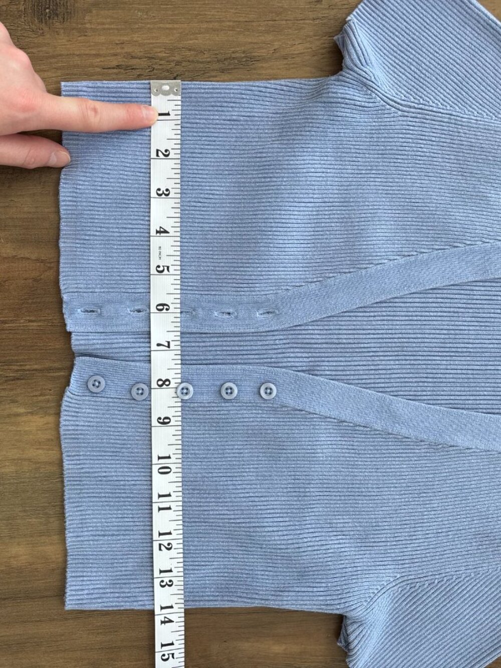 ✨ Zara Cropped Ribbed Cardigan – Light Blue ✨ - Picture 5 of 8